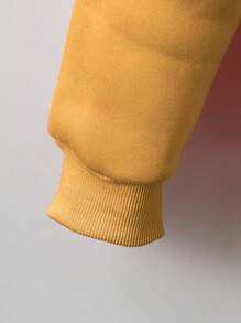 Teen Girls  Basic Casual  Hooded Knit Sweatshirt Sweatshirt - Brown - View 3