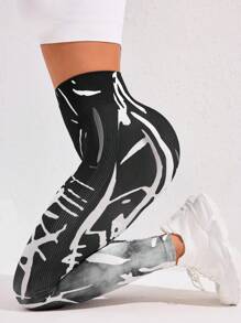 Damen Skinny Leggings in hoher Taille, nahtlos, für den Alltag und Sport