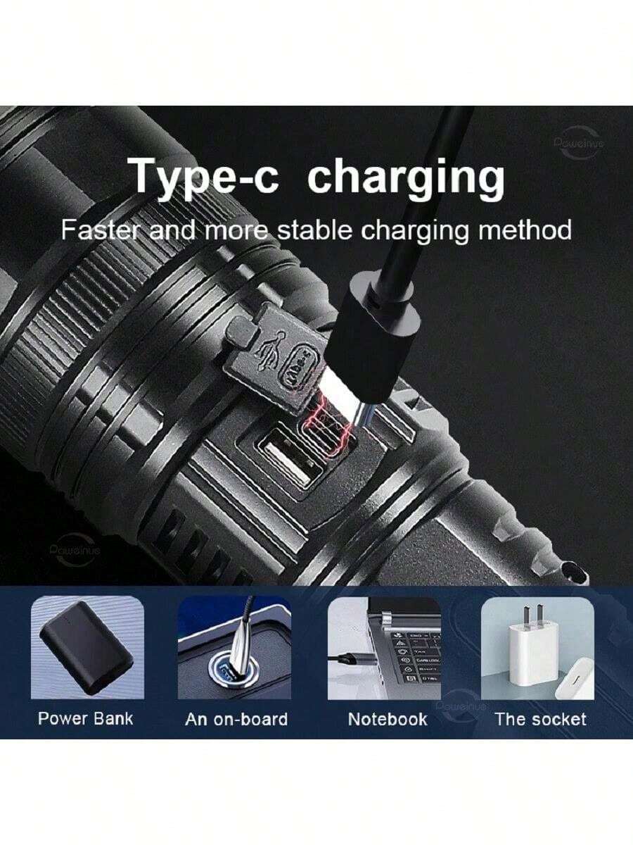 HighPower LED Torch 7800mAh Rechargeable Battery Waterproof, Long