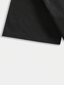 ROMWE MEN Goth Camiseta con gráfico de letras Y2K para hombres, escolar - Negro - Ver 3