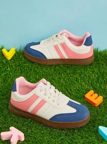 Mini mi 2024 年畅销儿童珊瑚海军条纹 OG 运动鞋 - 完美复兴，轻盈舒适，复古 - 杏色 - 查看 4