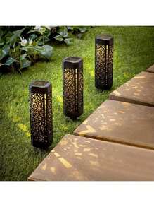 4 piezas Luces solares para senderos de jardín, iluminación led para paisaje exterior para decoración de Halloween y Navidad, adecuado para patio, patio, jardín, sendero, césped, calle, decoración de fiesta y festiva