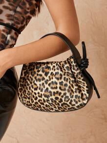 SHEIN SXY Handtas met luipaardprint Casual draagtas Geschikt voor dagelijks gebruik door dames, als cadeau