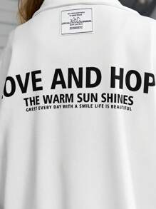 SHEIN 2pcs/Set Tween Girls Loose Casual Letter Printed Hoodie And Sweatpants Set - White - View 10