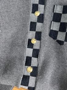 Tween Boy Checkered Long Sleeve Cardigan With Pockets, Autumn/Winter