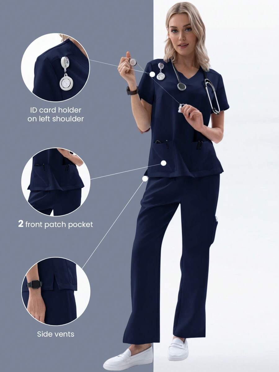 taskez-2pcs-set-women-short-sleeve-nurse-uniform-scrub-set-summer