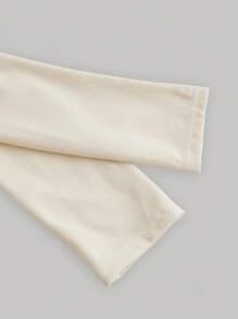 SHEIN MOD Bộ đồ bó sát hai hàng khuy thắt lưng màu mơ - Màu be - Xem 4
