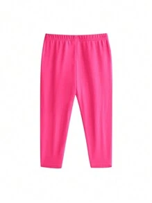 SHEIN Babygirl 可爱针织字母图案长袖上衣和松紧腰裤套装 - 西瓜粉 - 查看 15