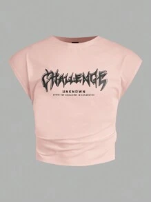 NEON BLANC 男士休闲标语图案蝙蝠袖 T 恤，夏季 - 粉色 - 查看 1