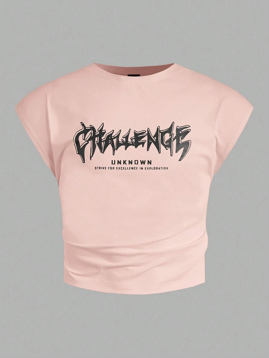 NEON BLANC 男士休闲标语图案蝙蝠袖 T 恤，夏季 - 粉色 - 查看 1