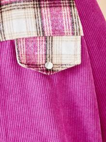 Teen Girl Casual Plaid Patchwork Jacket, Autumn