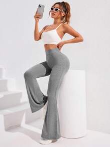 Easithlete Pantaloni della tuta casual minimalisti di colore unito da donna