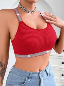 女士舒适银丝胸罩 - 紅色 - 查看 1