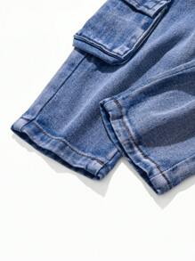 New Style Casual Fashion Workwear Washed Jeans For Baby Boys - Dark Wash - View 5