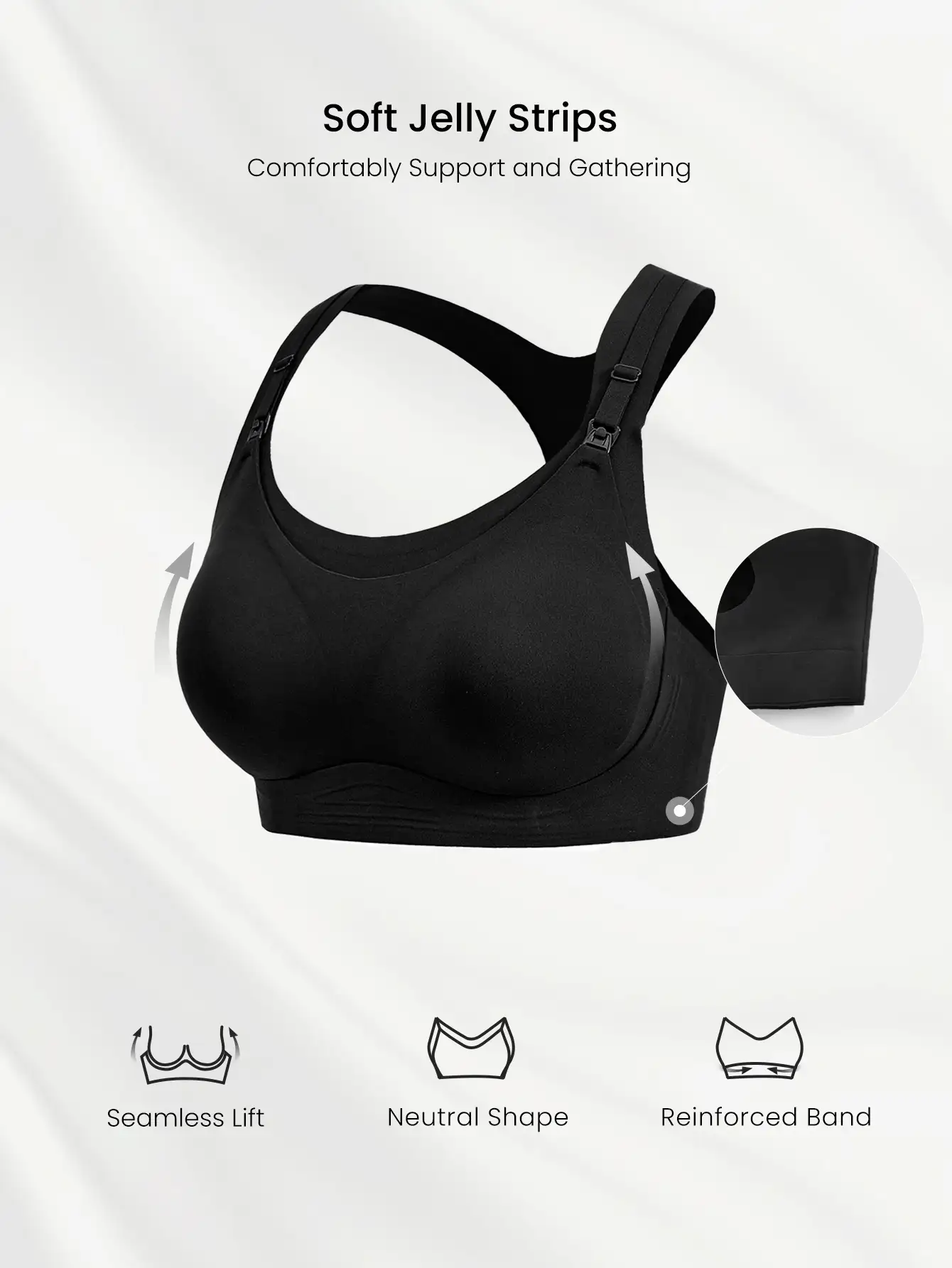 GLOWMODE Be Lifted Racerback Nursing Bra Anti-Spill Medium Impact Daily