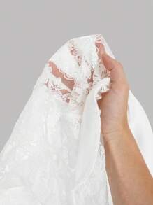 SHEIN Privé Áo khoác ren dài tay màu trắng cho nữ - trắng - Xem 6