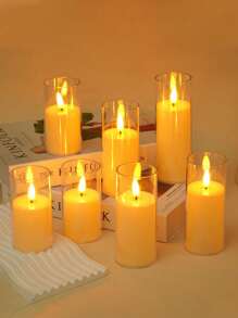 1pc/3pcs Mini Cute LED Water Drop Flicker Flameless Candle Lamp, Battery Powered Candle Decoration Light Suitable For Daily Holidays Ramadan Eid Al-Fitr Valentine's Day Halloween Christmas Thanksgiving Friends Party Family Dinner Birthday Party Proposal Special Decor Lamp, Cream White Suitable For Home Decor Living Room Study Kitchen Bathroom Bedroom Office Graduation Restaurant Bar Cafe Hotel Table Full Of Romantic Atmosphere
