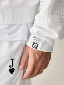 Manfinity VCAY 2pcs Men's Casual Knit Sweatshirt And Straight Leg Drawstring Waist Pants Set, For Fall Winter - White - View 5