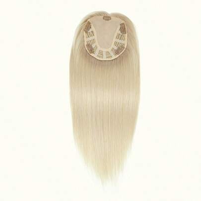 ZERO-NET 16inch Straight Hair Topper 5.5"X5.5" Base Size Human Hair Toppers For Women With Thinning Hair Toppers Hair Pieces For Women Wiglets Hair Topper Real Human Hair Extensions Clip Ins