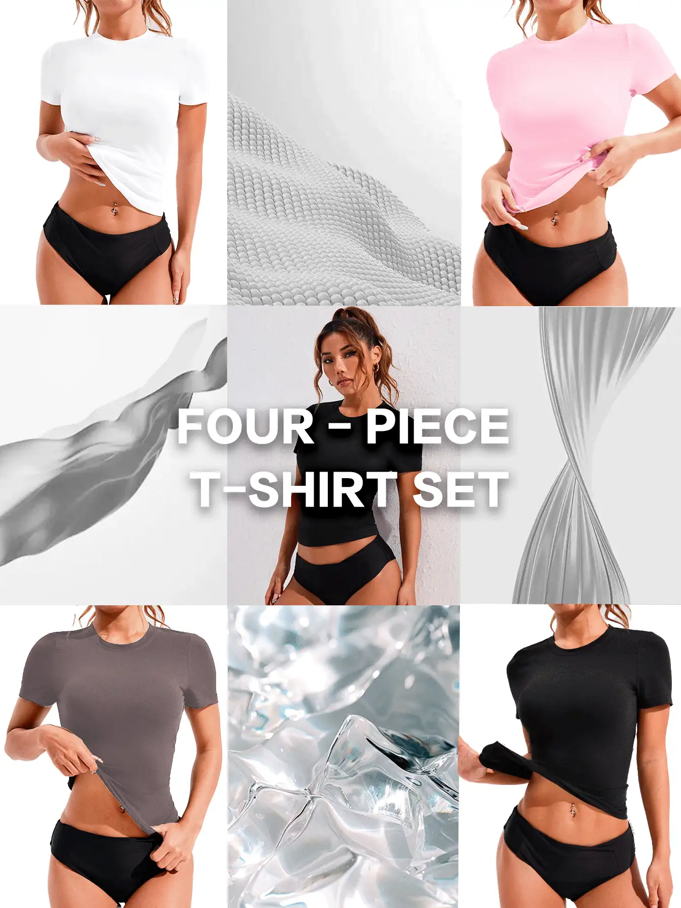 SHEIN Velisys 修身短款运动 T 恤 - 黑色 - 查看 2