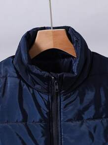 3pcs Tween Boys' Casual Warm Sleeveless Vest, Long Sleeve Sweatshirt And Pants Set - Navy Blue - View 5