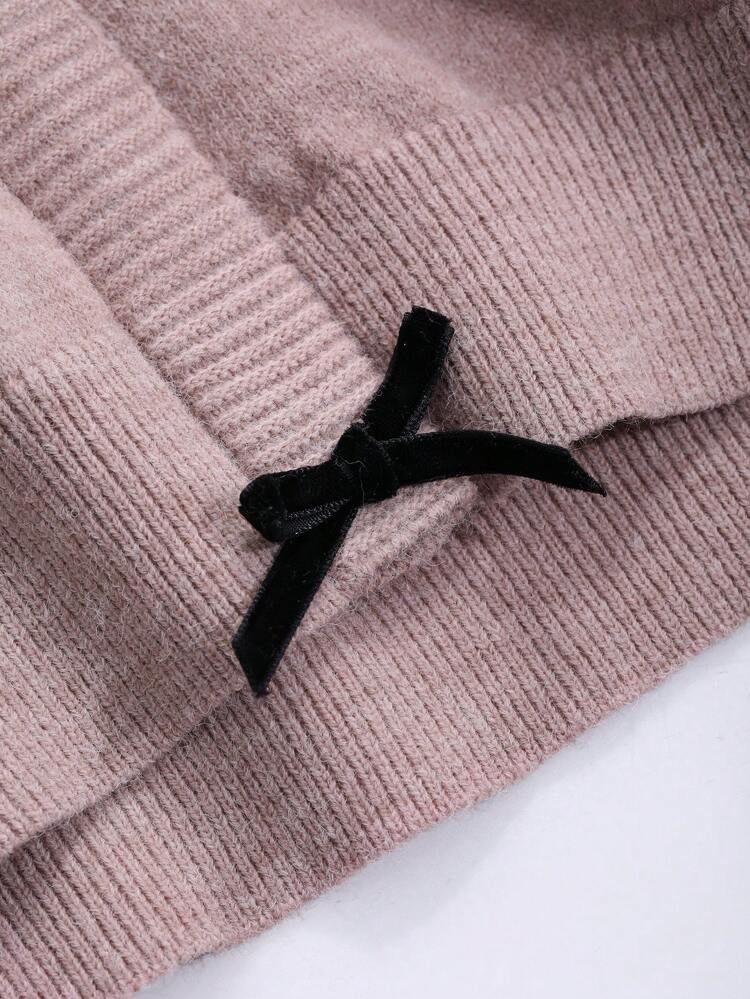 Valentine's Day Colorblock Bow Knit Sweater For Women,Fall Clothes