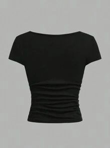 Sparklyn Set de 2 piezas Blusa de niña preadolescente de manga corta con cuello cuadrado