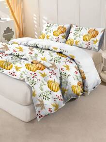 3pcs/Set Halloween Cute Ghost Pumpkin Digital Print Duvet Cover Set(1 Duvet Cover & 2 Pillowcase)Soft And Skin-Friendly Duvet Cover Bedding Set For Home, All Season Bed Sheets Set Halloween Gift - Multicolor - View 7
