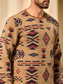 Manfinity VCAY Men's Knitted Relaxed Fit Crew Neck Pullover Sweatshirt, Suitable For Autumn & Winter - Multicolor - View 4