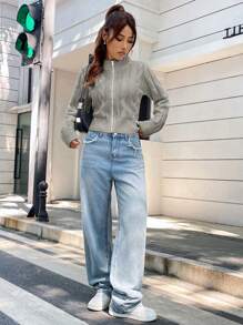 Lunelith SHEIN Lunessa Women's Cable Knit Casual Cardigan