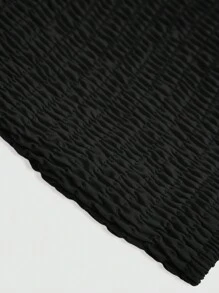 SHEIN Clasi 女士纯色优雅无袖喇叭裙长款女装 - 黑色 - 查看 6