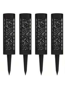 4 piezas Luces solares para senderos de jardín, iluminación led para paisaje exterior para decoración de Halloween y Navidad, adecuado para patio, patio, jardín, sendero, césped, calle, decoración de fiesta y festiva