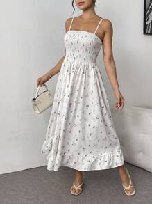 Chiquease Women Spaghetti Strap All Over Floral Print Casual Dress - Multicolor - View 1