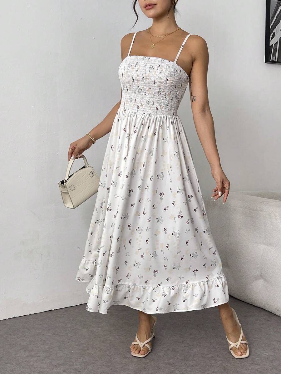 Chiquease Women Spaghetti Strap All Over Floral Print Casual Dress - Multicolor - View 1