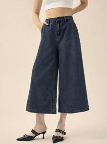 Forever 21 Trang phục mùa thu cho phụ nữ Quần rộng thùng thình cho phụ nữ Quần jean nữ đã giặt Quần jean xanh cạp thấp Quần jean rộng thùng thình cho phụ nữ Quần áo mùa thu - Màu xanh lam - Xem 8