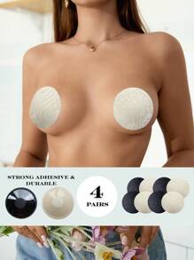 4pairs Seamless Invisible Silicone Nipple Covers - Multicolor - View 5
