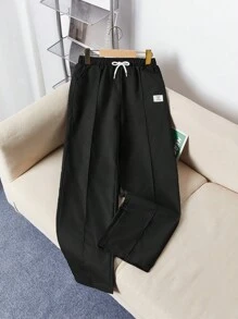 SHEIN Explorewe 男童休闲裤，时尚秋冬款 - 黑色 - 查看 4