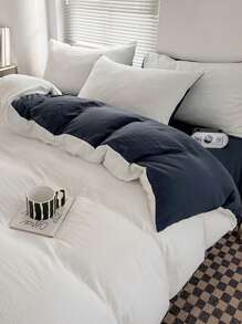 2/3 Piece Soft Ivory Duvet Cover Set - Premium Luxury Bedding Set, Includes 1 Duvet Cover And 1/2 Pillow Shams - Affordable, High Quality, Available In Twin, Full, Queen, King, Also Suitable For School Use - Beige - View 2