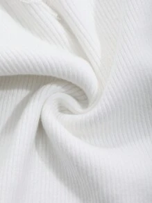 DAZY Áo len dài tay ôm sát cổ chữ V phối ren tương phản dành cho nữ mùa thu - trắng - Xem 9