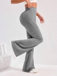 Easithlete Pantaloni della tuta casual minimalisti di colore unito da donna