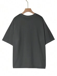 INAWLY 圆领短袖字母印花简约休闲 T 恤图案 T 恤女式上衣