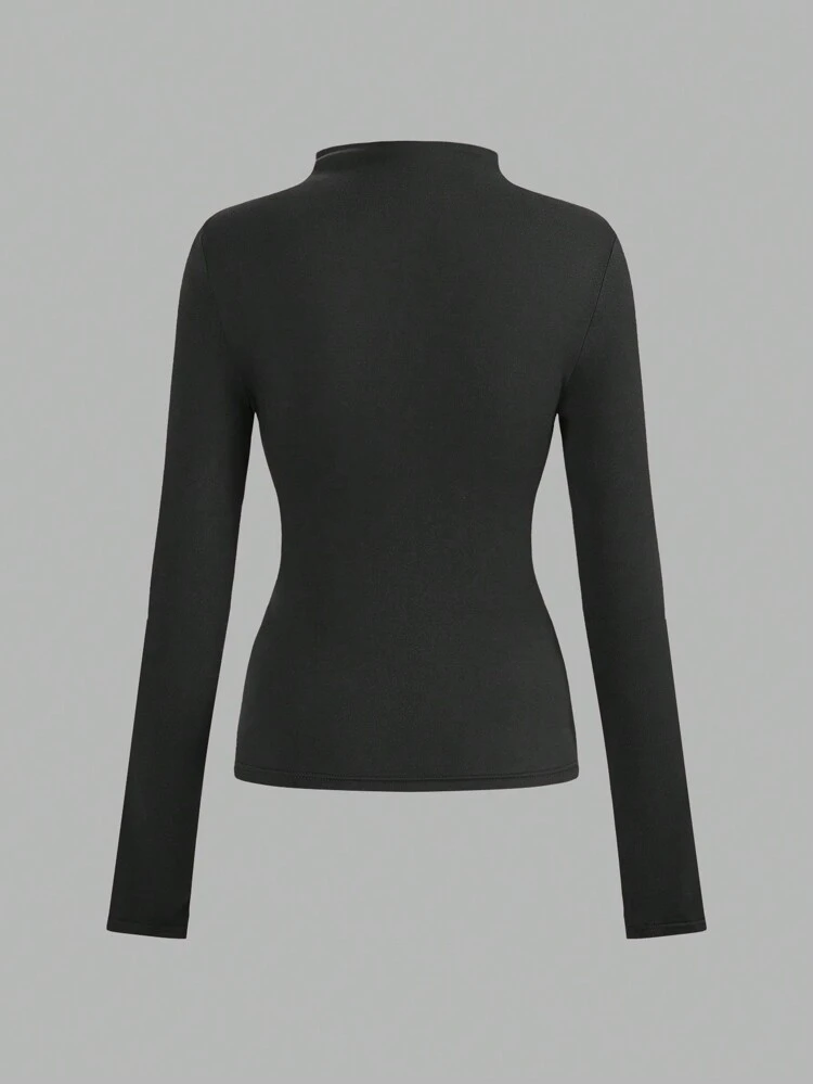 4pcs/Set Women's Casual Minimalist Tight-Fitting Long Sleeve Base Layer T-Shirts, Fall
