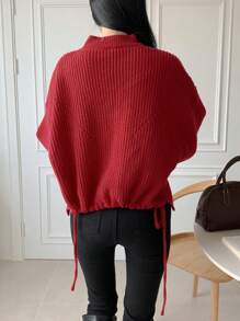 DAZY 女士灯笼袖半高领修身略宽松常规长度毛衣