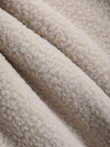 DAZY 女士休闲/商务仿羊羔绒无袖外套，秋季女式背心大衣 - 杏色 - 查看 10