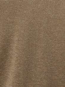 Manfinity Mode 男士纯色休闲长袖衬衫 - 黑色和金色 - 查看 6