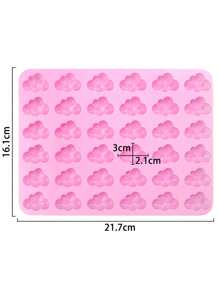 1 pieza Molde de silicona con diseño de nube y multigrilla, molde de silicona moderno para manualidades DIY, decoraciones, regalos, decoración de cocina - Rosa - Ver 6