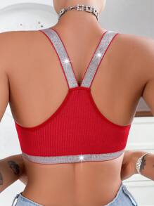 女士舒适银丝胸罩 - 紅色 - 查看 2