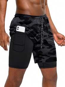 Gym Rark Boyfriend Style Men Camouflage Print Sports Shorts Summer Top Sweat Pants - Multicolor - View 1