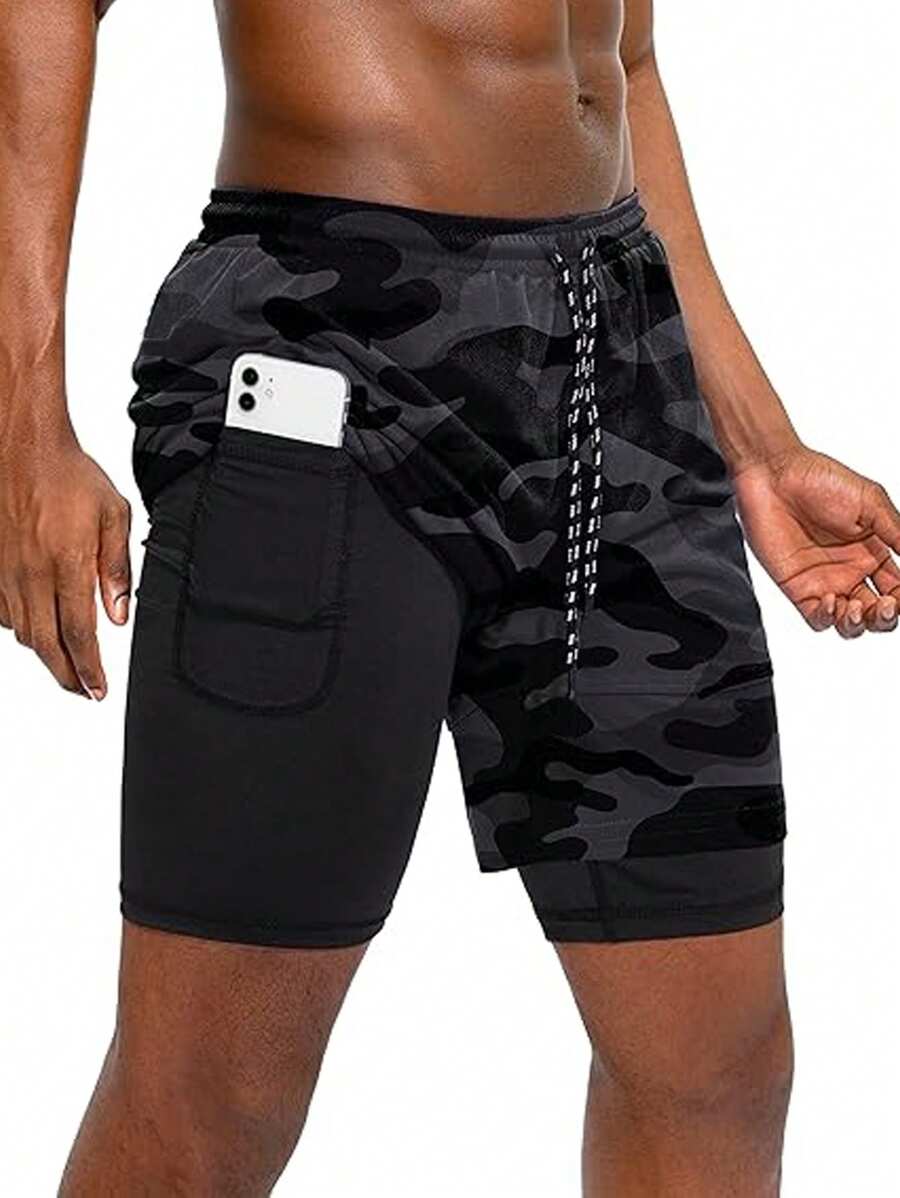Gym Rark Boyfriend Style Men Camouflage Print Sports Shorts Summer Top Sweat Pants - Multicolor - View 1