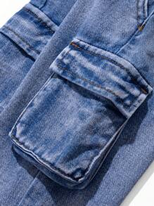 New Style Casual Fashion Workwear Washed Jeans For Baby Boys - Dark Wash - View 6